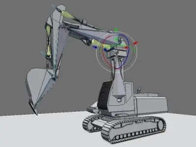 Excavator Rigged and  Low-Poly  Low-poly 3D model
