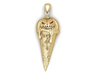 HORROR CONE ICECREAM PENDANT 3D PRINTABLE MODEL  3D print model