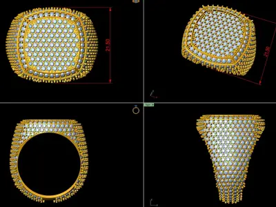 Diamond Signet Ring  3D print model