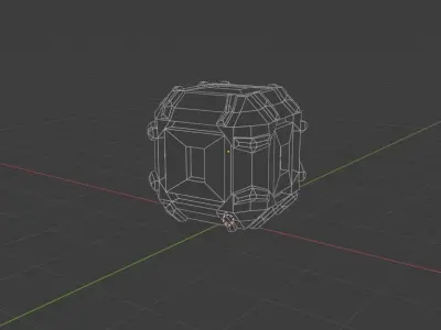 Sci-Fi box green ice Low-poly 3D model Low-poly 3D model