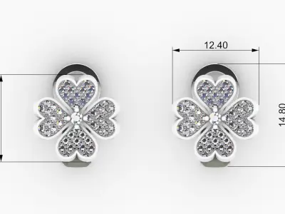 flower earrings 184 3D print model