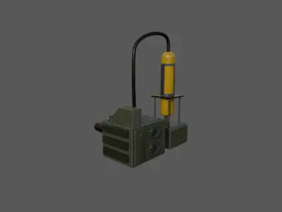 Sci-fic  cylindrical pump Low-poly 3D model
