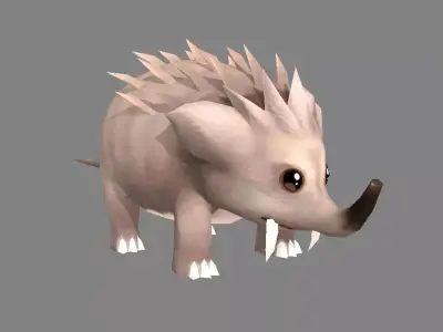 Cartoon Shrew-Hedgehog Low-poly 3D model