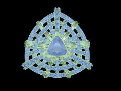 light weight  Yellow gold diamond rings-PR-484-DIA 3D print model