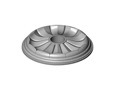 Curved faceted classic 450mm ceiling medalion rosette relief 3D print model