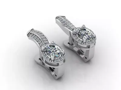 Women Earrings 3DM STL Womens Earring Renders 3D print models   3D print model 3
