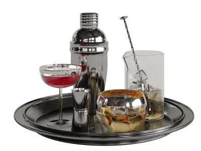 Cocktail decor set 1 3D model
