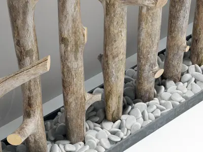 Planter thick sang branch crooked 3D model