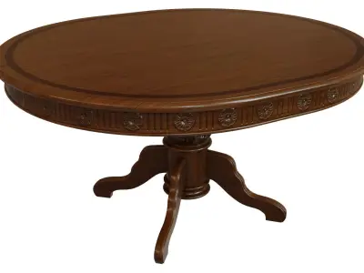 Wooden table with carvings 1500 3D model