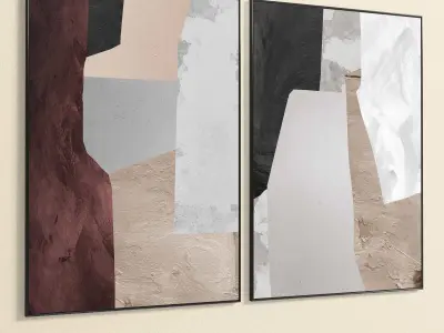 Plaster Two Photo Frame 239 Low-poly 3D model