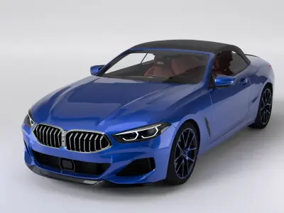 High Poly Luxury Convertible Car 3D Model 3D model