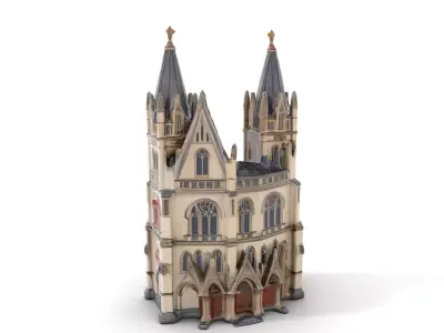 Gothic Cathedral Stone model pack Low-poly 3D model