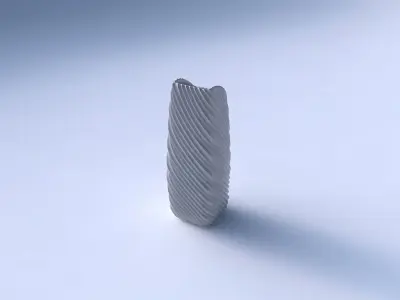 Vase arc rectangle with bent extruded lines 2 3D print model