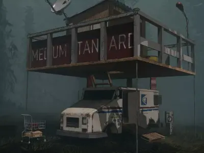 TRUCK HOUSE  MODEL WITH OVER 10 MODELS AND 1 TEXTURE Low-poly 3D model