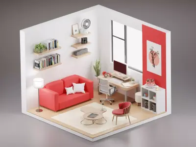 Room isometric 3D model