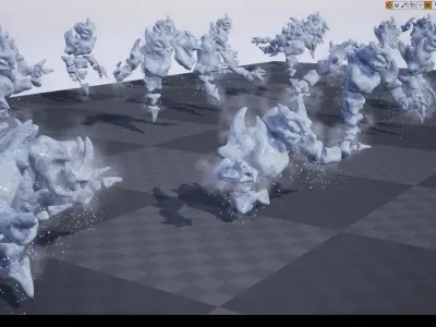 Ice elemental low-poly game engine ready 3D model Low-poly 3D model