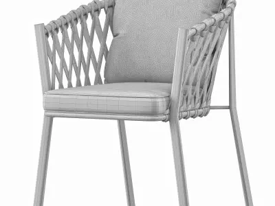 black garden lerak chair 3D model