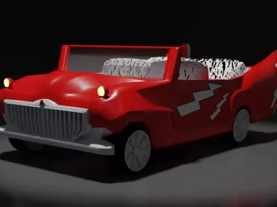 Low Poly Greaser Car Free low-poly 3D model