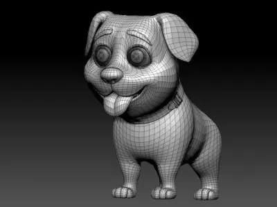 Stylized Bulldog 3D Model - Game-Ready PBR Character Low-poly 3D model