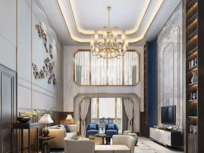 Luxury living room interior 3D model