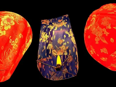 Chinese sky lantern  3D model 2
