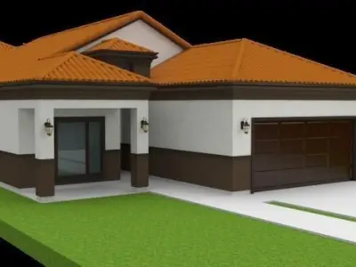 Residential 4 bed 3 bath 2 car garage  3D model