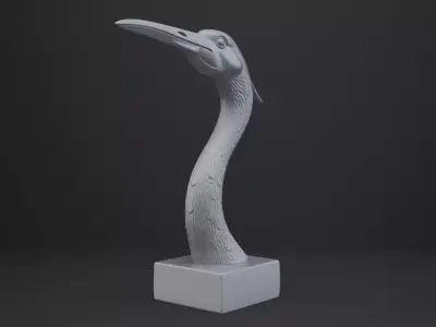 Crane Bust - Animal Figurine 3D print model