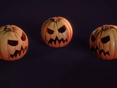 Halloween Pumpkin 1 Low-poly 3D model