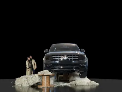 AMAROK Car DIsplay Stand - 07m x 04m - CAR INCLUDED  3D model