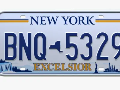License Plate USA 3D model