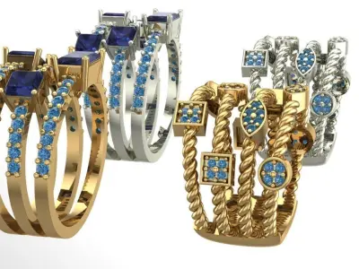 multi strand rings 3D print model