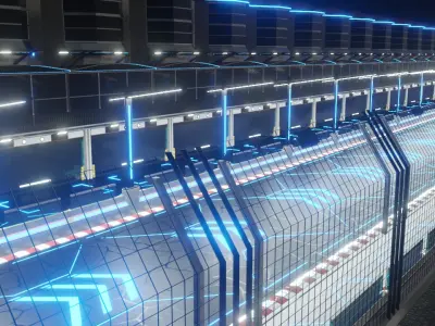 Generic Race Track futuristic Low-poly 3D model