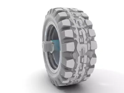 OffRoad Tire and Rim Model Pack Low-poly 3D model