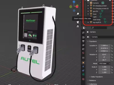 Electric Vehicle Charging Station 3D model