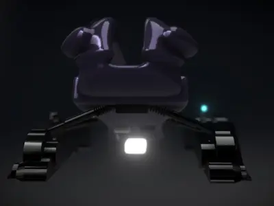 SpaceCar futuristic robot with lights Free 3D model