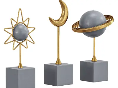 Sun Moon and Planet Decorations By Homiodecor 3D model