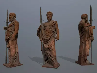 Man Statue Low-poly 3D model