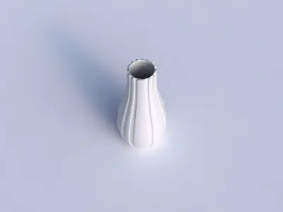 Vase curved with smooth vertical ribbons 3D print model
