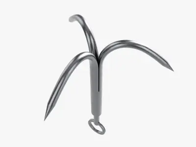 Grappling stainless steel hook  3D model
