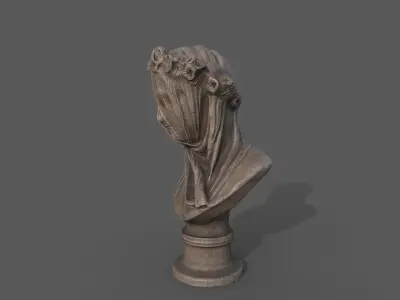 the Veiled Lady bust  Low-poly 3D model