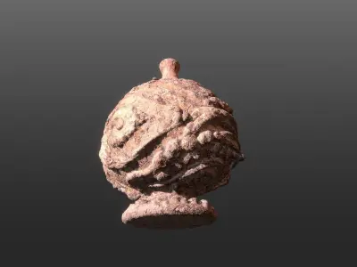 Serpe Terracotta Vase with Antique mandala details 3D model