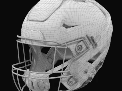 Riddel Speedflex Helmet Red Low-poly 3D model