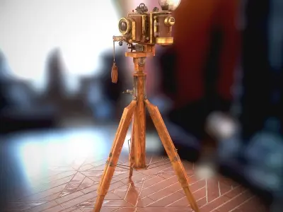 Vintage Camera Low-poly 3D model