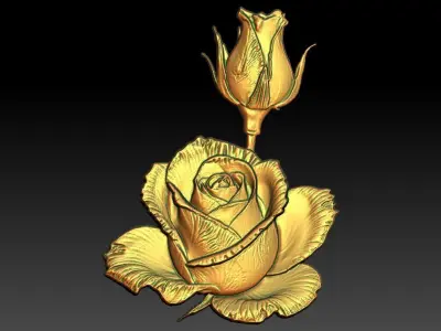 9 Rose CNC Relief Model 3D print model