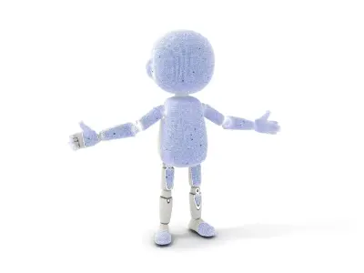 Minimalist Jointed Character Model  Rigged and Animated Low-poly 3D model