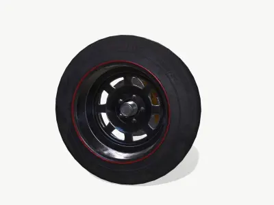 Rally wheel Good Year Low-poly 3D model