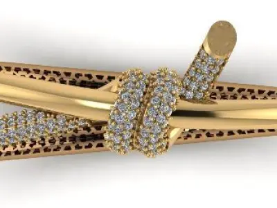 TIFFANY AND CO- KNOT BRACELET WITH SIDE LOCK-- LIGHTWEIGHT 3D print model