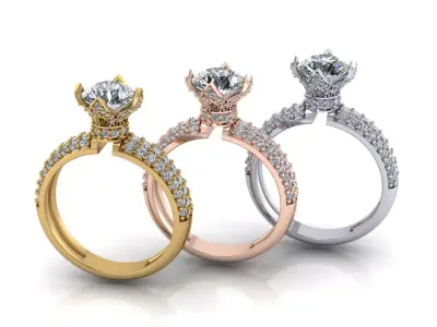 luxury jewelry engagement ring  3D print model