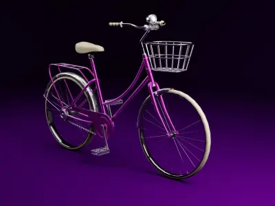 Retro ladies bike 3D model