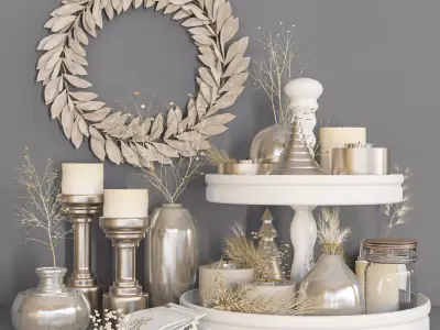 decorative set 61 Low-poly 3D model
